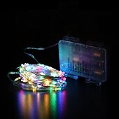 abordables Guirlandes lumineuses à piles-Guirlande lumineuse de 10 m 100 leds 1 télécommande 13 touches 1 pc blanc chaud blanc multicolore étanche créatif cuttable aa alimenté par piles