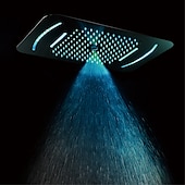 cheap Luxury Ceiling Shower-Shower Faucet,LED Shower Head Chrome finished 58x38cm SUS304 3 Function Rainfall Waterfall Mist Ceiling Mounted light remote control Shower Faucet