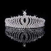 cheap Tiaras &amp; Crown-Women&#039;s Girls&#039; Tiaras For Casual Prom Party &amp; Evening Birthday Homecoming Royalty Crystal / Rhinestone Silver Plated Alloy Silver dress to impress