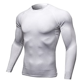 cheap Men&#039;s Active Tees &amp; Tanks-Men&#039;s Compression Shirt Running Shirt Long Sleeve Tee Tshirt Athletic Spandex Quick Dry Breathability Lightweight Stretchy Fitness Gym Workout Running Sportswear Activewear Snakeskin White Red Blue