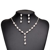 baratos Conjuntos de Jóias-Conjunto de Jóias Pulseira For Mulheres Cristal Pérola Festa Casamento Presente Liga / Colar com Pérolas / Noivado / namorados
