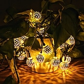 cheap Solar String Lights-Elegant Wedding Party Reception Solar LED String Lights - Moroccan Ball Outdoor Garden Lights, Waterproof 10M-50LED, 7M-30LED, 5M-20LED Globe Lanterns for Home Decoration