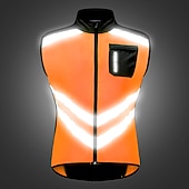 voordelige Herenjassen &amp; Gilets-WOSAWE Voor heren Wielrenvest Mouwloos Bergracen Wegwielrennen Marine Zwart Groen Fietsen Ves / Mouwloos Shirt Winddicht Reflecterende strips Achterzak Sport Effen Kleur Kleding / Gevorderd / Rekbaar