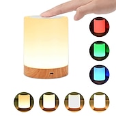 abordables Veilleuses pour chambre d&#039;enfant-1pc usb 5v veilleuse nuit lumière tactile lampe pour chambres salon table portable lampes de chevet avec batterie interne rechargeable dimmable 2800k-3100k lumière blanche chaude couleur changeant