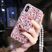 baratos Capa Samsung-telefone Capinha Para Samsung Galaxy S23 S22 S21 S20 Plus Ultra A54 A34 A14 S10 Plus Capa traseira Com Suporte Bling Com Strass Brilho brilho Acrílico