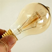 abordables Ampoules incandescentes-Lot de 4 ampoules Edison vintage 40 W E26/E27 A60 (A19), à intensité variable, blanc chaud 2300 K, décoratives rétro 220-240 V
