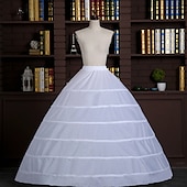 cheap Petticoat-Rococo Victorian Petticoat Hoop Skirt Under Skirt Crinoline Half Slip Bride Bridal Women&#039;s 6 Hoops Ball Gown Halloween Wedding Party Adults&#039; Petticoat