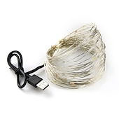 Недорогие Питание от USB-ул. дневные огни патрика 9 шт. 2 м 20 светодиодных гирлянд теплый белый белый красный гипсофилы светодиодные фонари открытый разрезной новый дизайн с питанием от usb лампа для украшения сада во дворе
