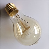 abordables Ampoules incandescentes-Lot de 4 ampoules Edison vintage 40 W E26/E27 A60 (A19), à intensité variable, blanc chaud 2300 K, décoratives rétro 220-240 V