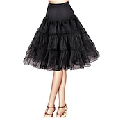 cheap Petticoat-Princess Lolita 1950s Knee Length Petticoat Hoop Skirt Tutu Under Skirt Solid Colored Women&#039;s Bachelorette Party Petticoat