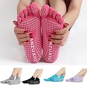 economico Calze da Yoga-1 Paio Calze yoga Calzini antiscivolo da yoga Cinque calzini della punta Per donna Antiscivolo Traspirante Protettivo Viola scuro Azzurro Rosa + giallo Autunno Inverno per Yoga Pilates Danza Bikram