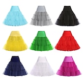abordables jupon-Rétro Vintage Classique Lolita Années 1950 Jupe à cerceaux Tutu Sous jupe Danseur de ballet Couleur Unie Ligne A Femmes Fille Carnaval Mascarade Fête du thé Enterrement de Vie de Jeune Fille Adulte