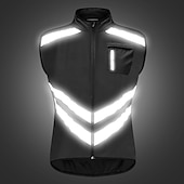 voordelige Herenjassen &amp; Gilets-WOSAWE Voor heren Wielrenvest Mouwloos Bergracen Wegwielrennen Marine Zwart Groen Fietsen Ves / Mouwloos Shirt Winddicht Reflecterende strips Achterzak Sport Effen Kleur Kleding / Gevorderd / Rekbaar