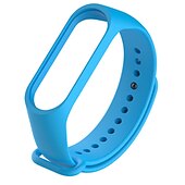 billiga Andra klockband-Smart Watch-band för Xiaomi Mi Band 3 Xiaomi Mi Band 4 Silikon Smart klocka Rem Mjuk Andningsfunktion Läderloop Ersättning Armband