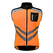 voordelige Herenjassen &amp; Gilets-WOSAWE Voor heren Wielrenvest Mouwloos Bergracen Wegwielrennen Marine Zwart Groen Fietsen Ves / Mouwloos Shirt Winddicht Reflecterende strips Achterzak Sport Effen Kleur Kleding / Gevorderd / Rekbaar