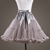 baratos Trajes Femininos-Vestido clássico de bailarina lolita dos anos 1950 para férias, com anágua, saia de aro, tutu, crinolina, fantasia feminina ou infantil vintage para apresentações, casamentos e festas, estilo princesa, com anágua de tule.
