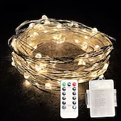 abordables Guirlandes lumineuses à piles-Guirlande lumineuse de 10 m 100 leds 1 télécommande 13 touches 1 pc blanc chaud blanc multicolore étanche créatif cuttable aa alimenté par piles
