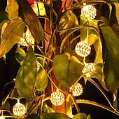 cheap Solar String Lights-Elegant Wedding Party Reception Solar LED String Lights - Moroccan Ball Outdoor Garden Lights, Waterproof 10M-50LED, 7M-30LED, 5M-20LED Globe Lanterns for Home Decoration
