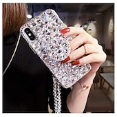 baratos Capa Samsung-telefone Capinha Para Samsung Galaxy S23 S22 S21 S20 Plus Ultra A54 A34 A14 S10 Plus Capa traseira Com Suporte Bling Com Strass Brilho brilho Acrílico