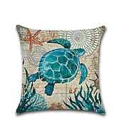 cheap Animal Style-1pc Throw Pillow Cover Ocean Tutle Animal Zipper Traditional Classic Outdoor Cushion for Sofa Couch Bed Chair