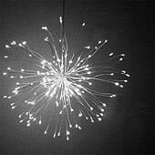 olcso Elemmel működő-led tűzijáték starburst string lámpák kültéri vízálló 120 led diy függő tűzijáték réz tündér girland fények fesztivál party ünnep csillogó fény 2db 1db