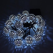 cheap Solar String Lights-Elegant Wedding Party Reception Solar LED String Lights - Moroccan Ball Outdoor Garden Lights, Waterproof 10M-50LED, 7M-30LED, 5M-20LED Globe Lanterns for Home Decoration