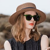 olcso Esküvői kiegészítők-kalapok természetes szálú szalmakalap alkalmi ünnepi klasszikus retro, tiszta színű fejdíszekkel
