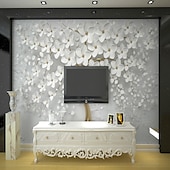 cheap Wallpaper-Cool Wallpapers Wall Mural Flower Wallpaper Wall Sticker Covering Print Adhesive Required Forest 3D Effect Floral Flower Canvas Home Décor