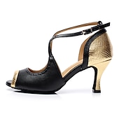 levne Boty na latinskoamerické tance-Dámské Boty na latinskoamerické tance Výkon Trénink Šumivé boty Podpatky Tenký vysoký podpatek Červená Zlatá