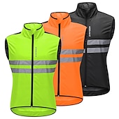 cheap Men&#039;s Jackets &amp; Gilets-WOSAWE Men&#039;s Cycling Jersey Cycling Vest Sleeveless Mountain Bike MTB Road Bike Cycling Green Black Dark Blue Bike Vest / Gilet Jersey Windproof Breathable Lightweight Reflective Strips Back Pocket