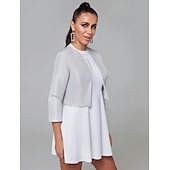 abordables enveloppes d&#039;invité de mariage-Manches 3/4 Boleros Satin Mariage / Fête / Soirée Etoles de Femme Avec Combinaison