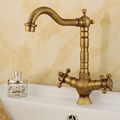 cheap Rotatable-Kitchen faucet - Two Handles One Hole Antique Copper Standard Spout Centerset Contemporary / Antique Kitchen Taps