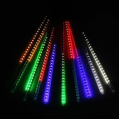 olcso Hálózatra csatlakoztatható elektronika-4db csomag 30cm x8 12 &quot;húrlámpa 576 led eső meteor esőfény karácsonyfa ünnepi party kültéri dekoráció vízálló összekapcsolható hosszabbító