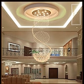tanie Żyrandole wyjątkowe-9-światło 50 cm żyrandol led kryształowe światła do montażu podtynkowego metal chrom tradycyjny / klasyczny 110-120v / 220-240v / gu10
