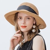 abordables Chapeaux de Fête-Polyester Chapeaux de paille avec Lanière Tressée 1 pc Casual / Coupe de Melbourne Casque