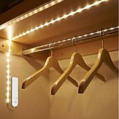 cheap USB Strip Lights-Motion Sensor LED Light Strip 1-2.5 Meters, Rechargeable Battery Box, Indoor Motion-Activated Light for Wardrobes, Stairs, Cabinets, Counters, and Beds (Batteries Not Included)