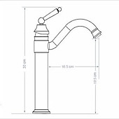 economico Classici-Rubinetto per lavabo da bagno monocomando in ottone antico. Miscelatore per lavabo da bagno a lunga portata in ottone spazzolato