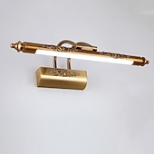 abordables Luces para tocador-Lámpara de espejo con luz de tocador led, iluminación de baño impermeable, lámpara de pared de hierro de cobre cepillado, 8w, 19.69in, ip68, lámpara de pared antigua vintage