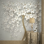 cheap Wallpaper-Cool Wallpapers Wall Mural Flower Wallpaper Wall Sticker Covering Print Adhesive Required Forest 3D Effect Floral Flower Canvas Home Décor
