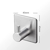 economico Set di accessori da bagno-il set di accessori per il bagno in acciaio inossidabile include portarotolo multifunzione e ganci per accappatoio 4 pezzi nero opaco senza punzonatura e argento spazzolato con adesivo a forte