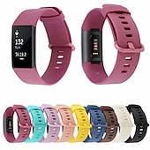 billiga Fitbit klockband-Klockarmband för Fitbit Charge 4 / Charge 3 / Charge 3 SE Silikon Ersättning Rem Mjuk Andningsfunktion Armband