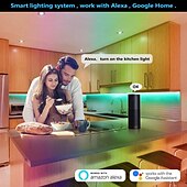 Недорогие Wi-Fi и управление музыкой-светодиодные ленты, Wi-Fi, смарт-приложение, управляемый комплект, 20 м, 66 футов, RGB, изменение цвета, smd 5050, работа со смартфоном, блок питания google alexa 12v 20a