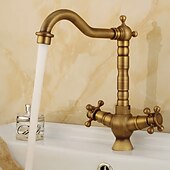 cheap Rotatable-Kitchen faucet - Two Handles One Hole Antique Copper Standard Spout Centerset Contemporary / Antique Kitchen Taps