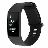 billiga Fitbit klockband-Klockarmband för Fitbit Charge 4 / Charge 3 / Charge 3 SE Silikon Ersättning Rem Mjuk Andningsfunktion Armband