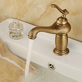 abordables Classiques-robinet de lavabo de salle de bain - robinets de bain monotrou classiques électroplaqués