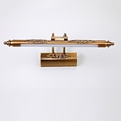 abordables Luces para tocador-Lámpara de espejo con luz de tocador led, iluminación de baño impermeable, lámpara de pared de hierro de cobre cepillado, 8w, 19.69in, ip68, lámpara de pared antigua vintage