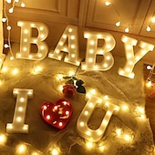 cheap Decorative Lights-LED Letter Lights Sign 26 Letters Alphabet Light Up Letters Sign for Night Light Wedding Birthday Party Battery Powered Christmas Dorm Lamp Home Bar Decoration
