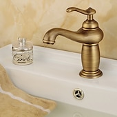 abordables Classiques-robinet de lavabo de salle de bain - robinets de bain monotrou classiques électroplaqués