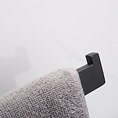 abordables Barres repose-serviettes-Porte-serviettes nouveau design acier inoxydable salle de bain simple porte-serviettes mural noir mat 1pc