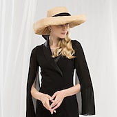 preiswerte Partyhut-Hüte Naturfaser Strohhut Sonnenhut Casual Cocktail Royal Astcot Elegant &amp; Luxuriös Retro Klassisch Mit Bowknot Bändern Kopfbedeckung Kopfbedeckung
